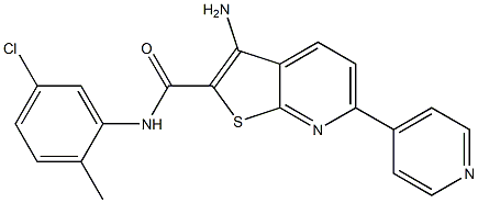 3-amino-N-(5-chloro-2-methylphenyl)-6-(4-pyridinyl)thieno[2,3-b]pyridine-2-carboxamide Struktur