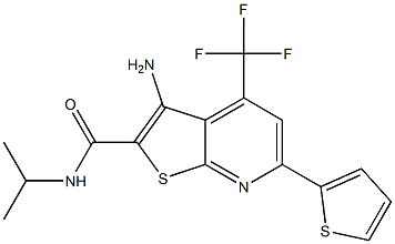 3-amino-N-isopropyl-6-(2-thienyl)-4-(trifluoromethyl)thieno[2,3-b]pyridine-2-carboxamide Struktur