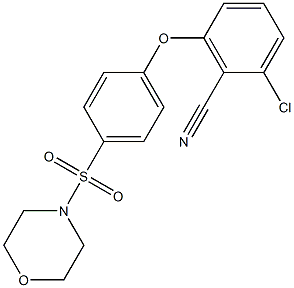 2-chloro-6-[4-(morpholinosulfonyl)phenoxy]benzonitrile Struktur