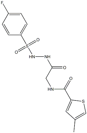 N2-(2-{2-[(4-fluorophenyl)sulfonyl]hydrazino}-2-oxoethyl)-4-methylthiophene-2-carboxamide Struktur