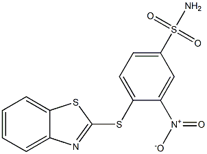 4-(1,3-benzothiazol-2-ylthio)-3-nitrobenzene-1-sulfonamide Struktur