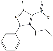 N5-ethyl-3-methyl-4-nitro-1-phenyl-1H-pyrazol-5-amine Struktur