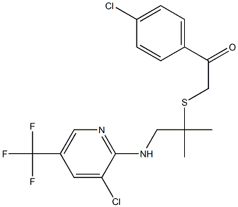 1-(4-chlorophenyl)-2-[(2-{[3-chloro-5-(trifluoromethyl)-2-pyridinyl]amino}-1,1-dimethylethyl)sulfanyl]-1-ethanone Struktur