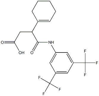 3-cyclohex-1-enyl-4-[3,5-di(trifluoromethyl)anilino]-4-oxobutanoic acid Struktur