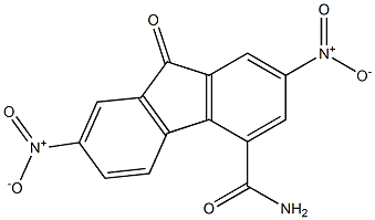 2,7-dinitro-9-oxo-9H-fluorene-4-carboxamide Struktur