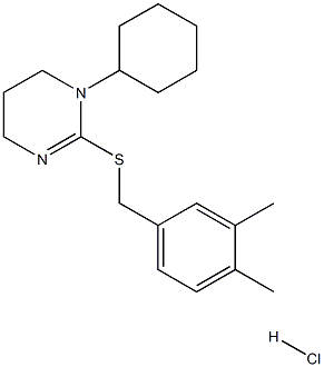 1-cyclohexyl-2-[(3,4-dimethylbenzyl)thio]-1,4,5,6-tetrahydropyrimidine hydrochloride Struktur