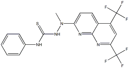 2-[5,7-bis(trifluoromethyl)[1,8]naphthyridin-2-yl]-2-methyl-N-phenyl-1-hydrazinecarbothioamide Struktur