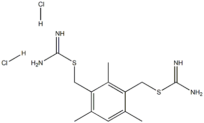 3-({[amino(imino)methyl]thio}methyl)-2,4,6-trimethylbenzyl aminomethanimidothioate dihydrochloride Struktur