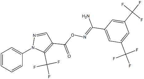 O1-{[1-phenyl-5-(trifluoromethyl)-1H-pyrazol-4-yl]carbonyl}-3,5-di(trifluoromethyl)benzene-1-carbohydroximamide Struktur