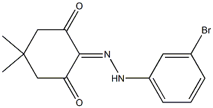 2-[2-(3-bromophenyl)hydrazono]-5,5-dimethylcyclohexane-1,3-dione Struktur