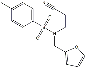 N1-(2-cyanoethyl)-N1-(2-furylmethyl)-4-methylbenzene-1-sulfonamide Struktur