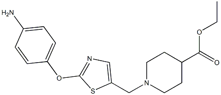 ethyl 1-{[2-(4-aminophenoxy)-1,3-thiazol-5-yl]methyl}-4-piperidinecarboxylate Struktur