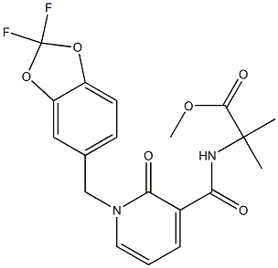 methyl 2-[({1-[(2,2-difluoro-1,3-benzodioxol-5-yl)methyl]-2-oxo-1,2-dihydro-3-pyridinyl}carbonyl)amino]-2-methylpropanoate Struktur