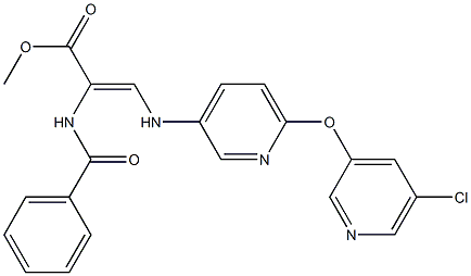 methyl 2-(benzoylamino)-3-({6-[(5-chloro-3-pyridyl)oxy]-3-pyridyl}amino)acrylate Struktur