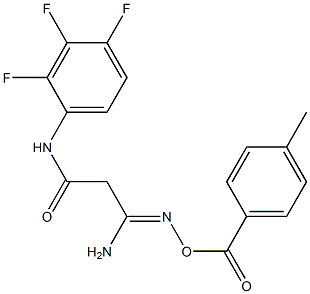 N1-(2,3,4-trifluorophenyl)-3-amino-3-{[(4-methylbenzoyl)oxy]imino}propanamide Struktur