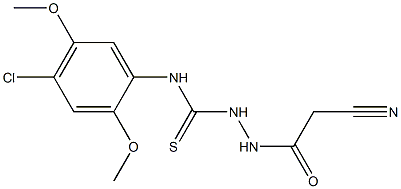 N1-(4-chloro-2,5-dimethoxyphenyl)-2-(2-cyanoacetyl)hydrazine-1-carbothioamide Struktur