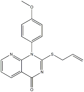 2-(allylthio)-1-(4-methoxyphenyl)-1,4-dihydropyrido[2,3-d]pyrimidin-4-one Struktur