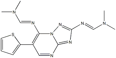 N'-[2-{[(dimethylamino)methylene]amino}-6-(2-thienyl)[1,2,4]triazolo[1,5-a]pyrimidin-7-yl]-N,N-dimethyliminoformamide Struktur