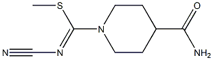 methyl 4-(aminocarbonyl)-N-cyanotetrahydropyridine-1(2H)-carbimidothioate Struktur