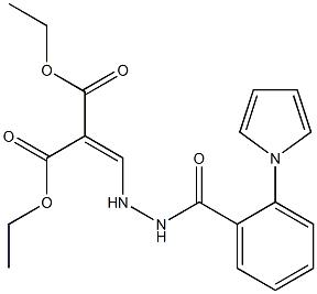 diethyl 2-({2-[2-(1H-pyrrol-1-yl)benzoyl]hydrazino}methylidene)malonate Struktur