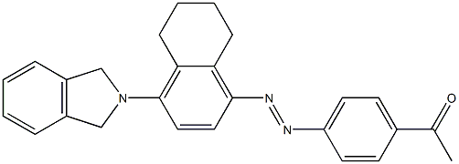 1-(4-{2-[4-(2,3-dihydro-1H-isoindol-2-yl)-5,6,7,8-tetrahydronaphthalen-1-yl]diaz-1-enyl}phenyl)ethan-1-one Struktur