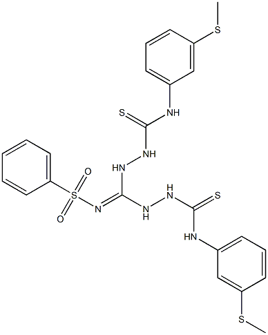 N1-[3-(methylthio)phenyl]-2-{(2-{[3-(methylthio)anilino]carbothioyl}hydrazino)[(phenylsulfonyl)imino]methyl}hydrazine-1-carbothioamide Struktur