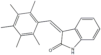 3-(2,3,4,5,6-pentamethylbenzylidene)indolin-2-one Struktur