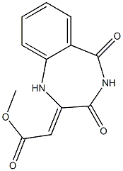 methyl 2-(3,5-dioxo-2,3,4,5-tetrahydro-1H-1,4-benzodiazepin-2-yliden)acetate Struktur