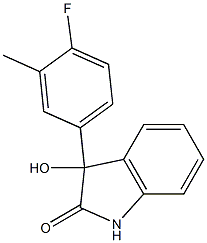 3-(4-fluoro-3-methylphenyl)-3-hydroxy-1,3-dihydro-2H-indol-2-one Struktur