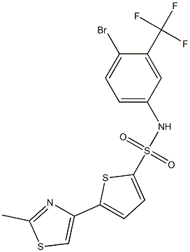 N2-[4-bromo-3-(trifluoromethyl)phenyl]-5-(2-methyl-1,3-thiazol-4-yl)thiophene-2-sulfonamide Struktur