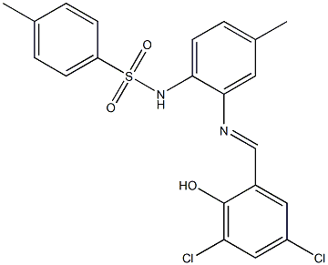 N1-{2-[(3,5-dichloro-2-hydroxybenzylidene)amino]-4-methylphenyl}-4-methylbenzene-1-sulfonamide Struktur