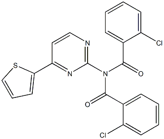 2-chloro-N-(2-chlorobenzoyl)-N-[4-(2-thienyl)-2-pyrimidinyl]benzenecarboxamide Struktur