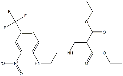 diethyl 2-[({2-[2-nitro-4-(trifluoromethyl)anilino]ethyl}amino)methylidene]malonate Struktur