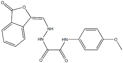 N-(4-methoxyphenyl)-2-oxo-2-(2-{[3-oxo-2-benzofuran-1(3H)-yliden]methyl}hydrazino)acetamide Struktur