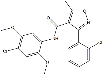 N4-(4-chloro-2,5-dimethoxyphenyl)-3-(2-chlorophenyl)-5-methylisoxazole-4-carboxamide Struktur