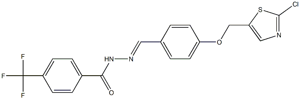 N'-((E)-{4-[(2-chloro-1,3-thiazol-5-yl)methoxy]phenyl}methylidene)-4-(trifluoromethyl)benzenecarbohydrazide Struktur