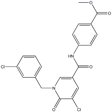 methyl 4-({[5-chloro-1-(3-chlorobenzyl)-6-oxo-1,6-dihydro-3-pyridinyl]carbonyl}amino)benzenecarboxylate Struktur