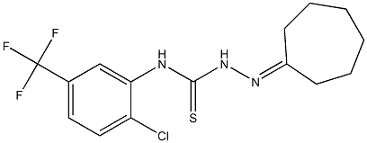 N1-[2-chloro-5-(trifluoromethyl)phenyl]-2-cycloheptylidenhydrazine-1-carbothioamide Struktur