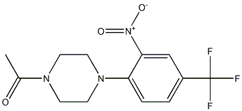 1-{4-[2-nitro-4-(trifluoromethyl)phenyl]piperazino}ethan-1-one Struktur