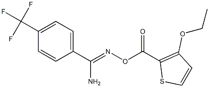 O1-[(3-ethoxy-2-thienyl)carbonyl]-4-(trifluoromethyl)benzene-1-carbohydroximamide Struktur