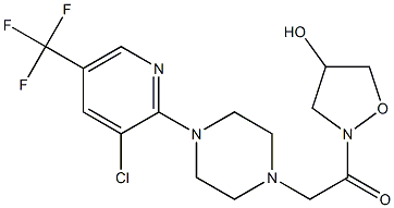 2-{4-[3-chloro-5-(trifluoromethyl)-2-pyridinyl]piperazino}-1-[4-hydroxydihydro-2(3H)-isoxazolyl]-1-ethanone Struktur