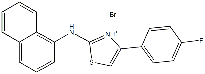 4-(4-fluorophenyl)-2-(1-naphthylamino)-1,3-thiazol-3-ium bromide Struktur