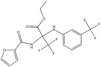 ethyl 3,3,3-trifluoro-2-[(2-furylcarbonyl)amino]-2-[3-(trifluoromethyl)anilino]propanoate Struktur