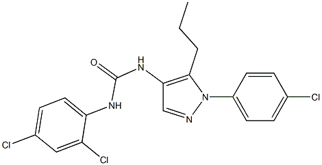 N-[1-(4-chlorophenyl)-5-propyl-1H-pyrazol-4-yl]-N'-(2,4-dichlorophenyl)urea Struktur