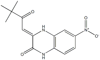 3-(3,3-dimethyl-2-oxobutylidene)-6-nitro-1,2,3,4-tetrahydroquinoxalin-2-one Struktur