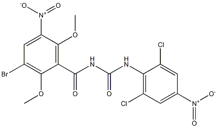 N-(3-bromo-2,6-dimethoxy-5-nitrobenzoyl)-N'-(2,6-dichloro-4-nitrophenyl)urea Struktur