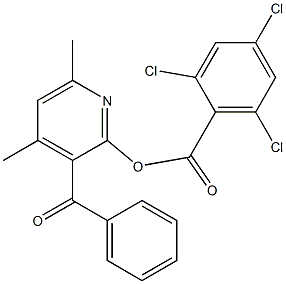 3-benzoyl-4,6-dimethyl-2-pyridinyl 2,4,6-trichlorobenzenecarboxylate Struktur