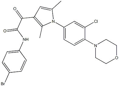 N-(4-bromophenyl)-2-[1-(3-chloro-4-morpholinophenyl)-2,5-dimethyl-1H-pyrrol-3-yl]-2-oxoacetamide Struktur