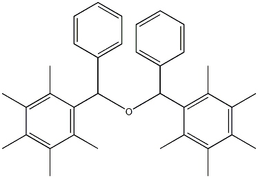 1,2,3,4,5-pentamethyl-6-[[(2,3,4,5,6-pentamethylphenyl)(phenyl)methoxy](phenyl)methyl]benzene Struktur