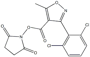 2,5-dioxotetrahydro-1H-pyrrol-1-yl 3-(2,6-dichlorophenyl)-5-methylisoxazole-4-carboxylate Struktur